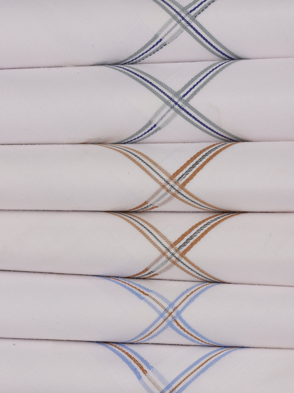 Alvaro Castagnino Men Pack Of 6 Striped Pure Cotton Handkerchief