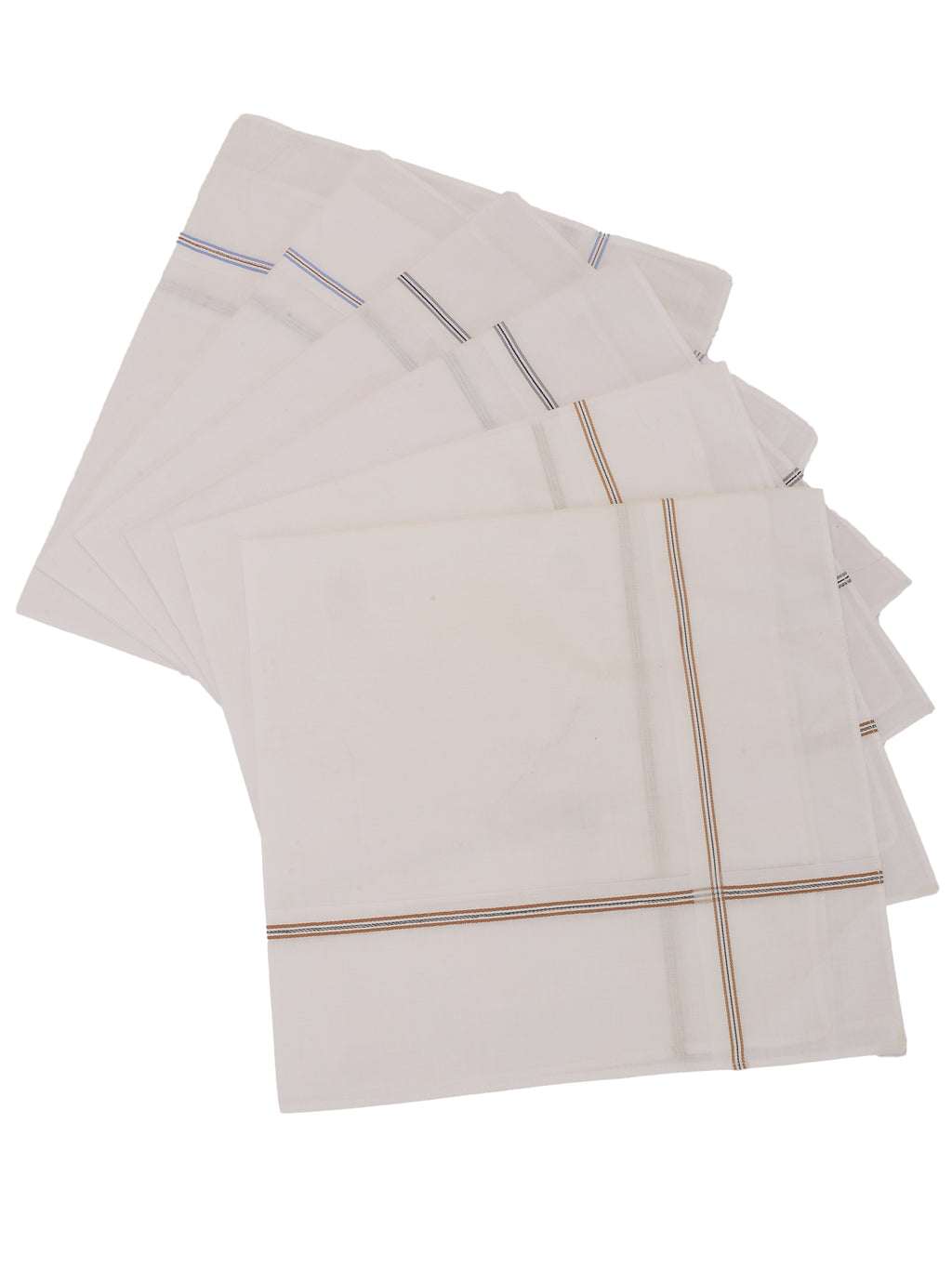 Alvaro Castagnino Men Pack Of 6 Striped Pure Cotton Handkerchief