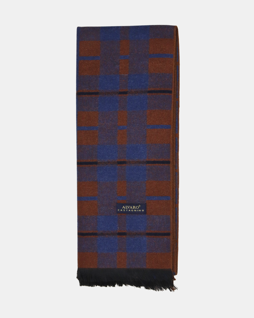 Blue & Brown Checked Woollen Muffler