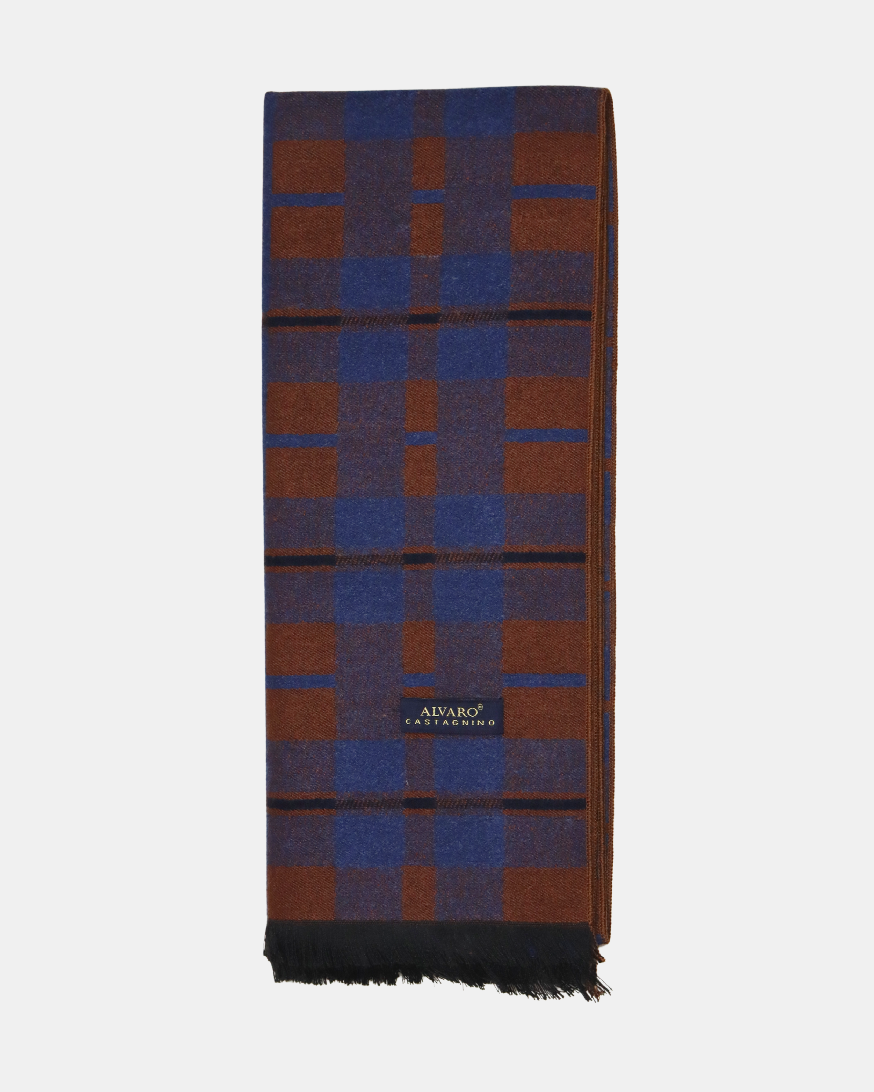 Blue & Brown Checked Woollen Muffler