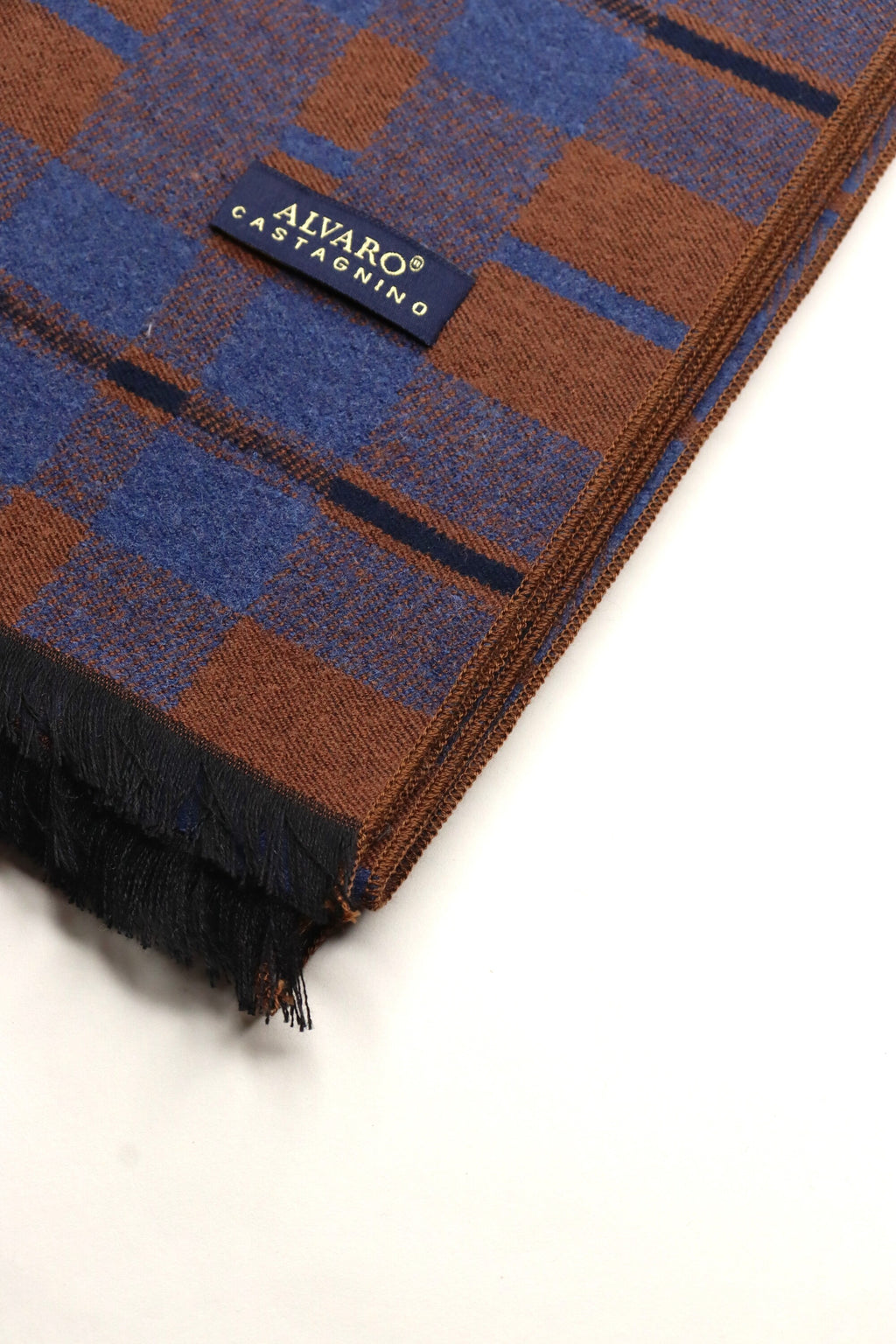 Blue & Brown Checked Woollen Muffler
