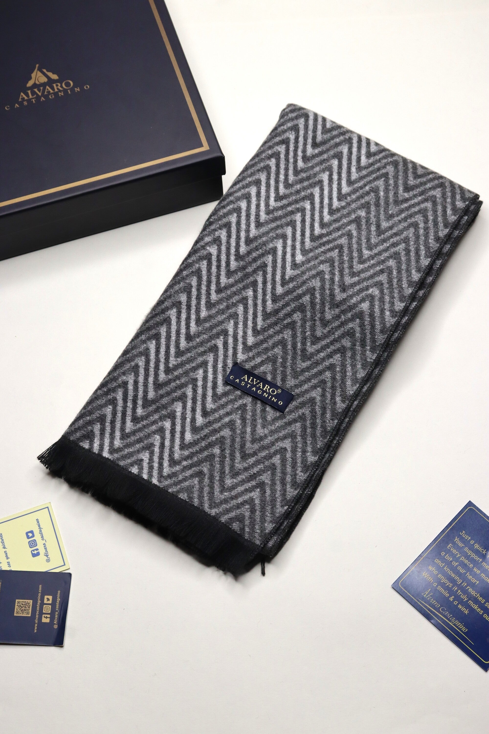 Grey Textured Winter Muffler