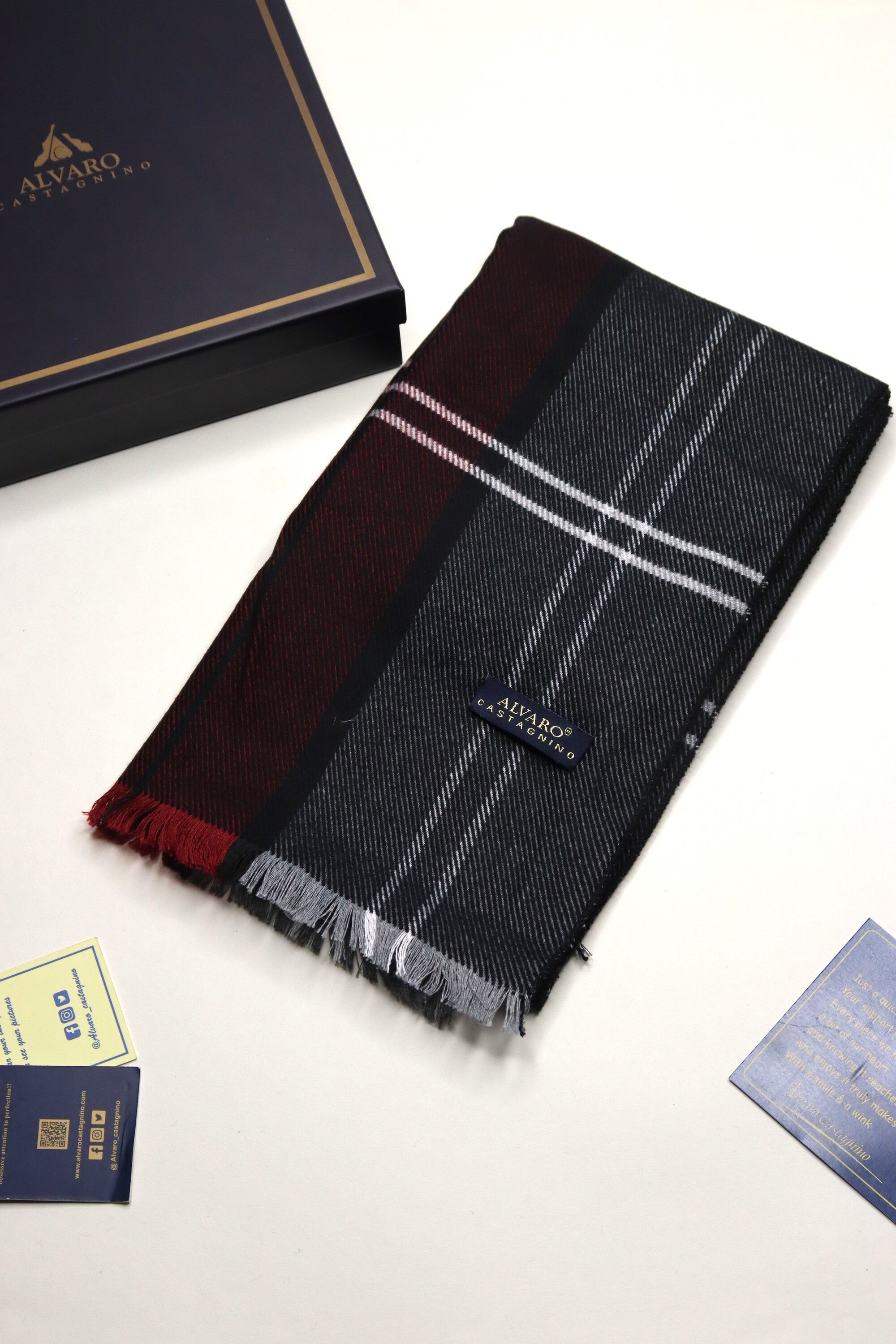 Maroon & Black Checked Muffler