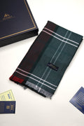 Green & Burgundy Checked Woolen Muffler