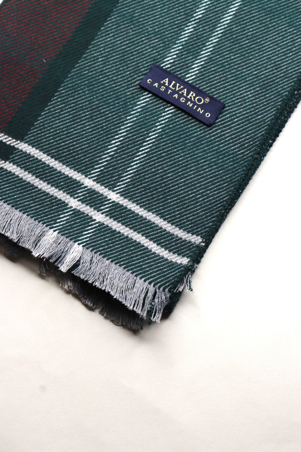 Green & Burgundy Checked Woolen Muffler