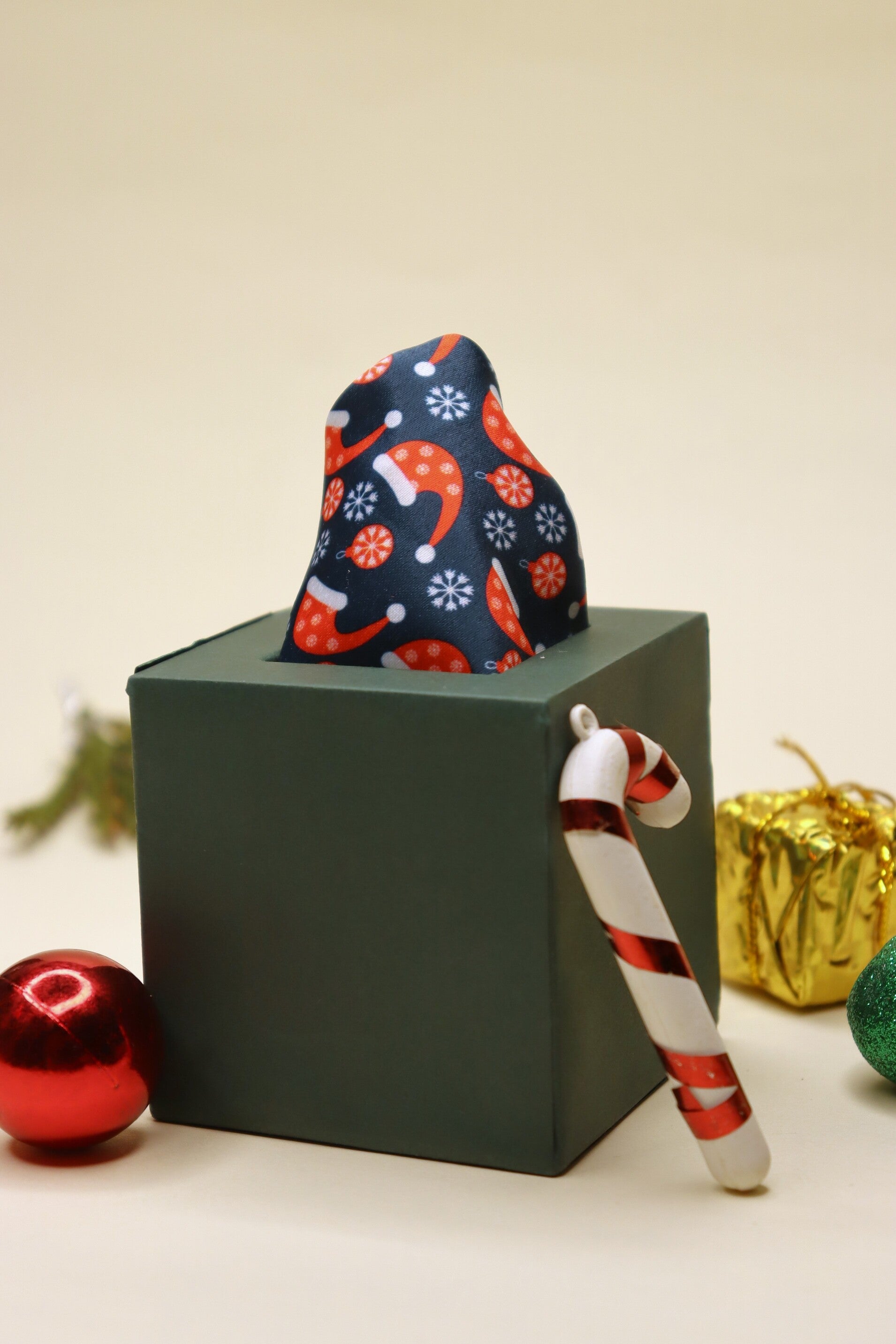 Christmas Santa Blue Pocket Square