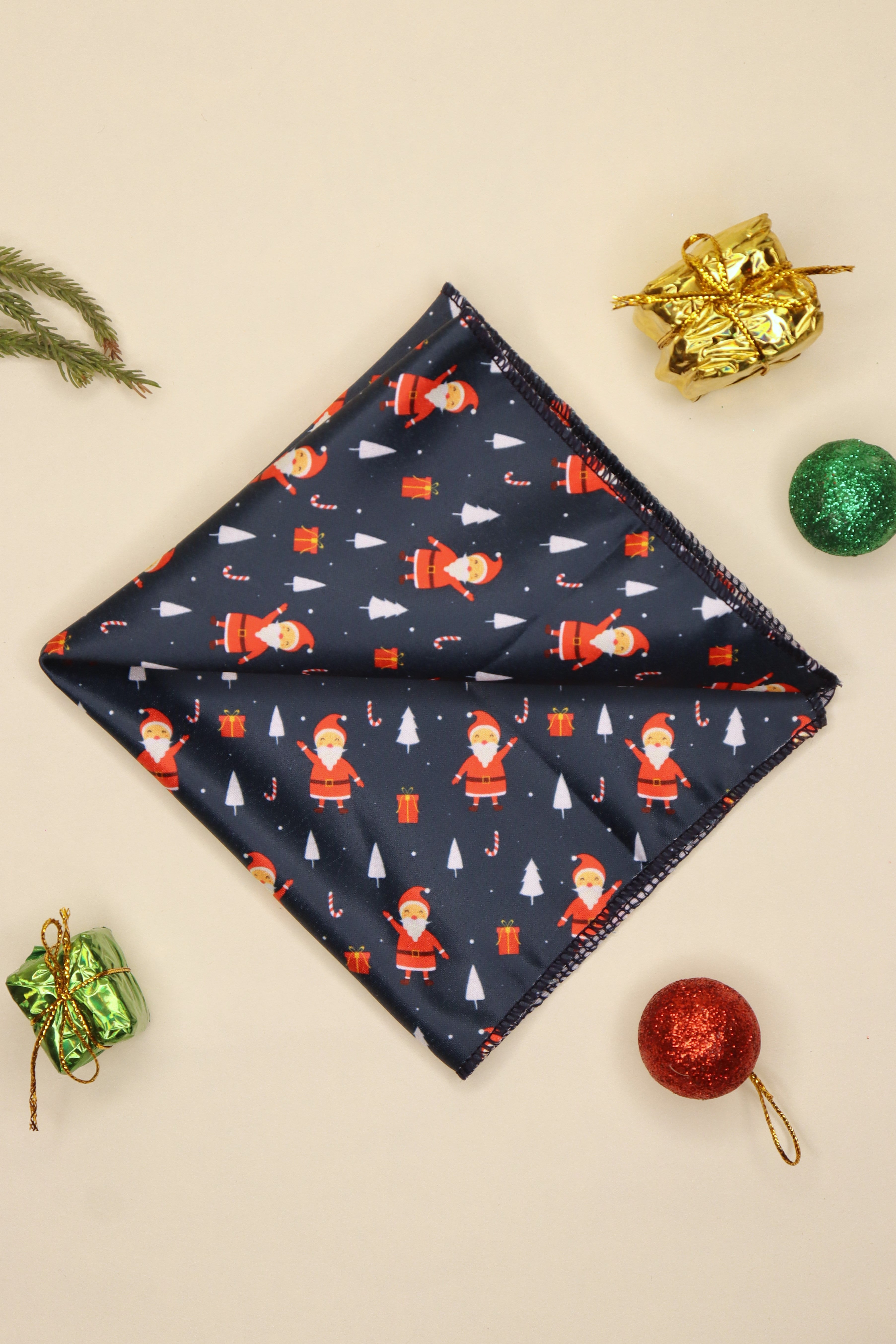 Santa Navy Blue Pocket Square