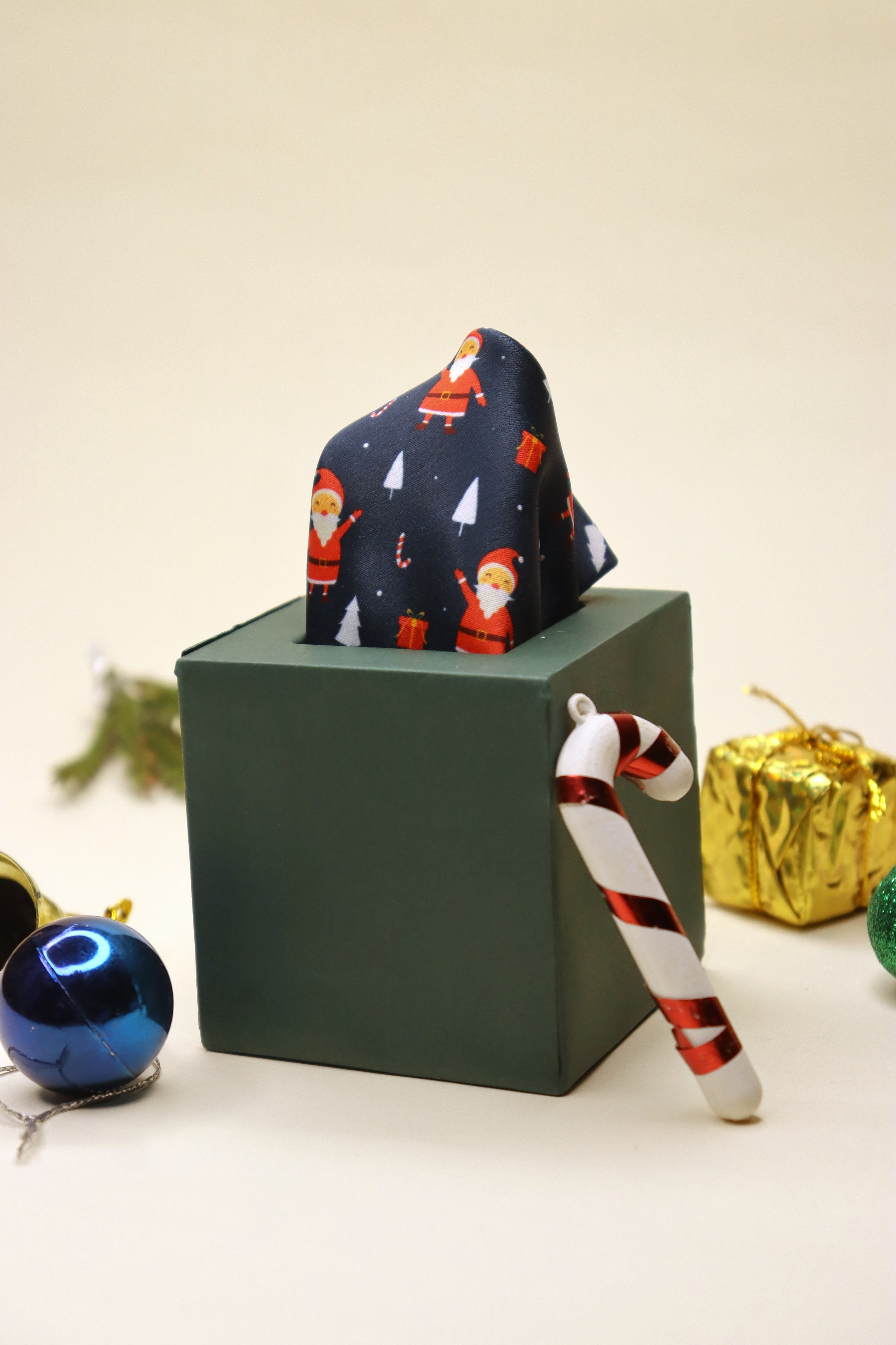 Santa Navy Blue Pocket Square