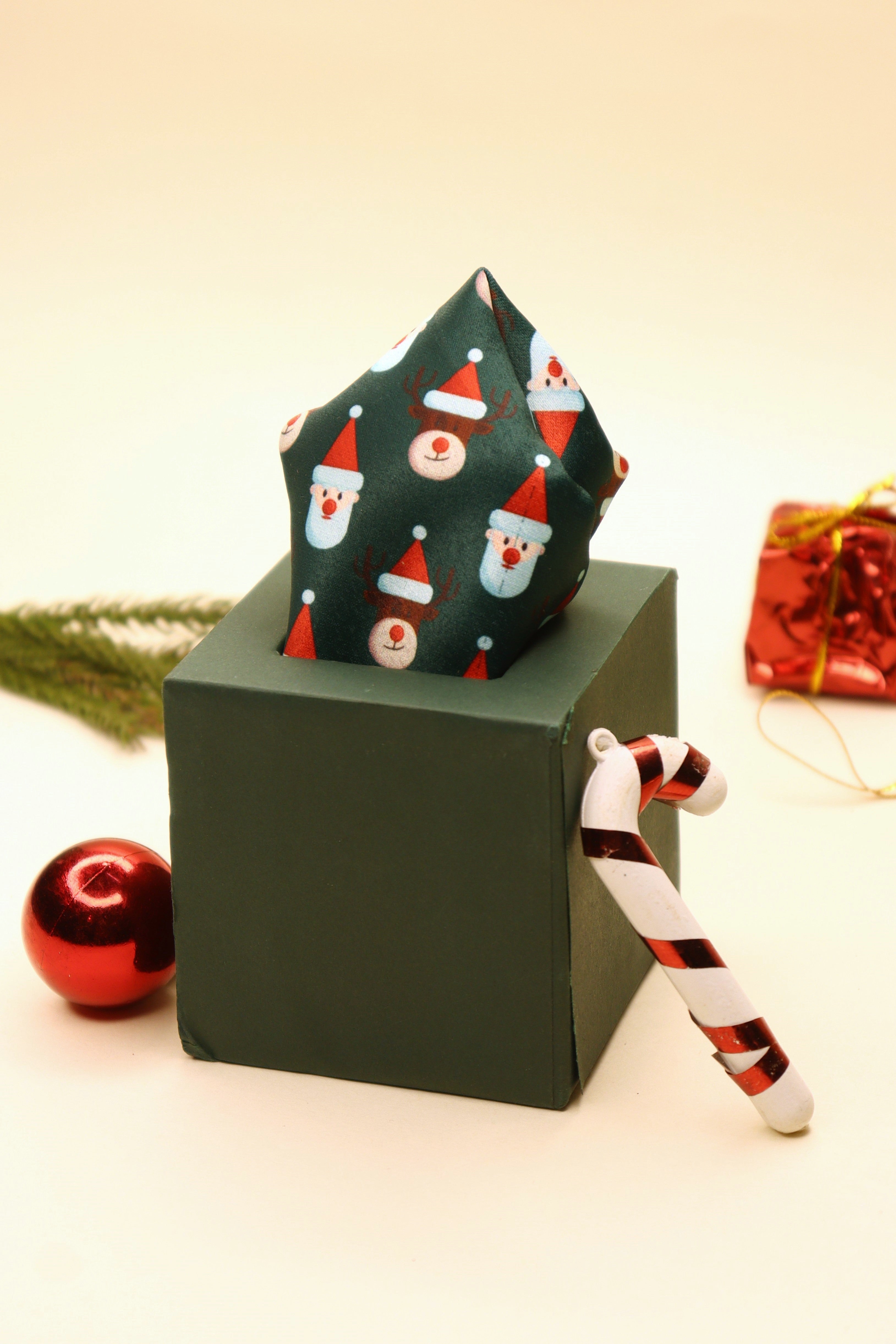 Santa Green Pocket Square