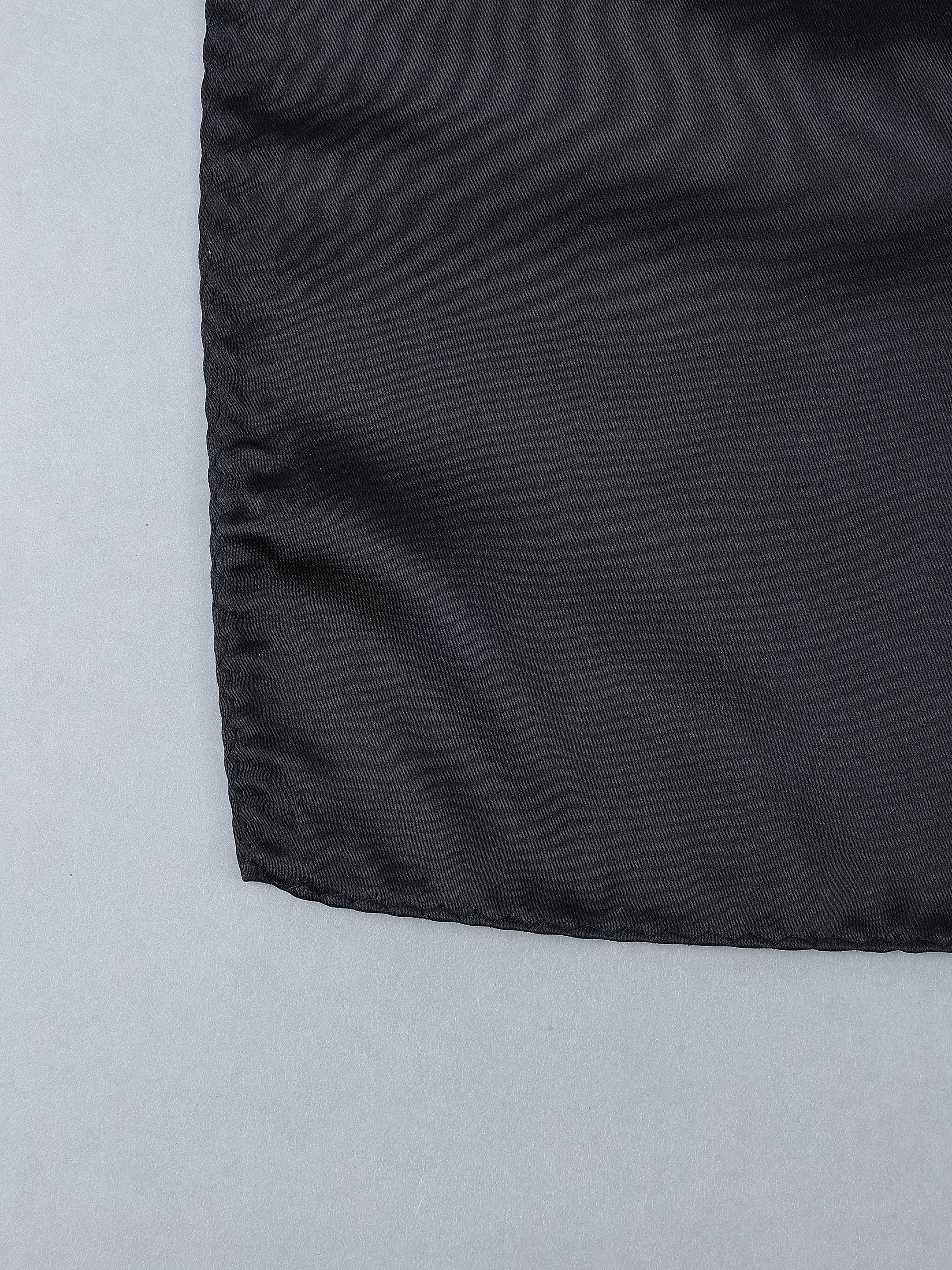 Black Solid Pocket Square