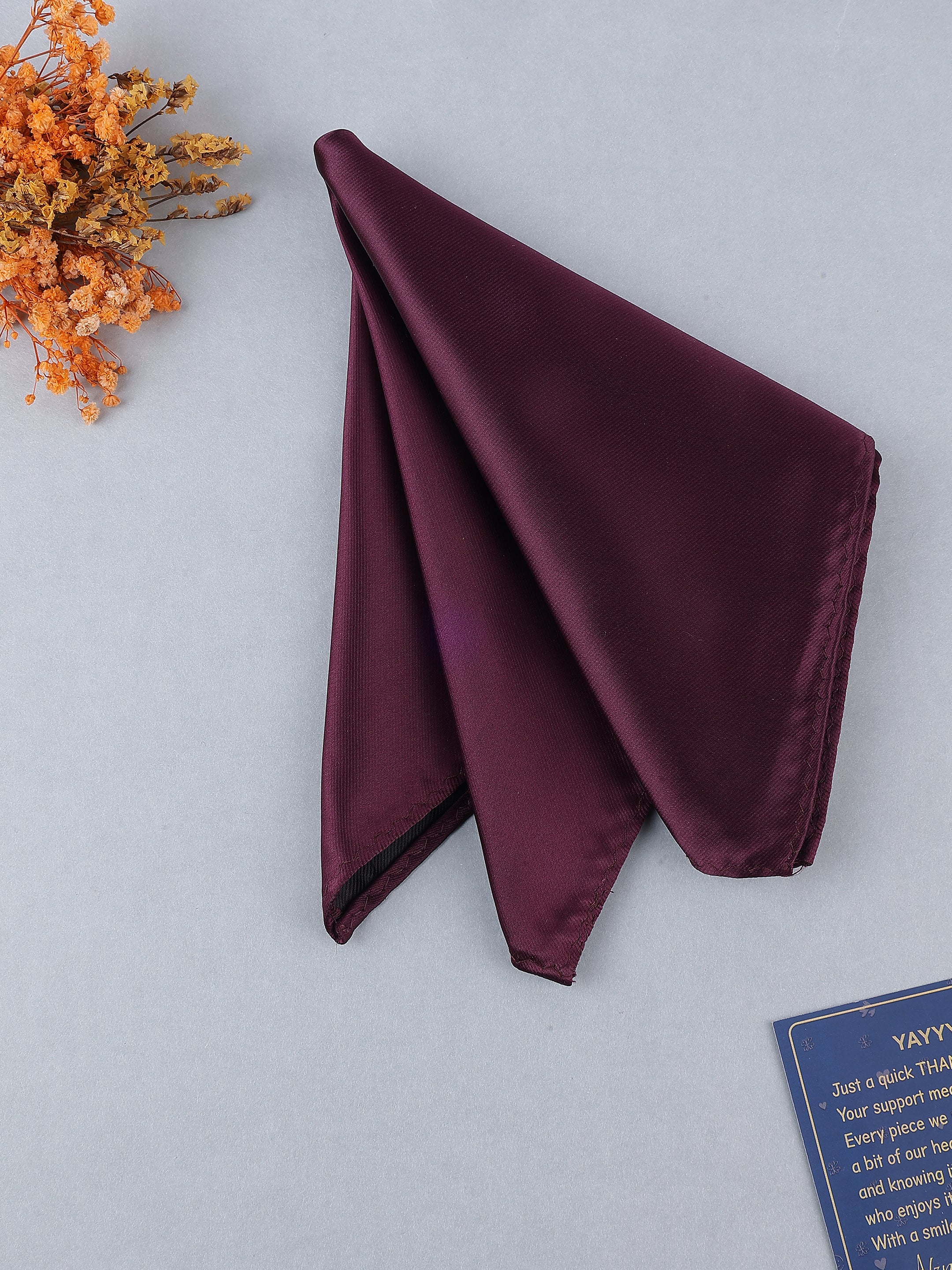 Wine Solid Pocket Square