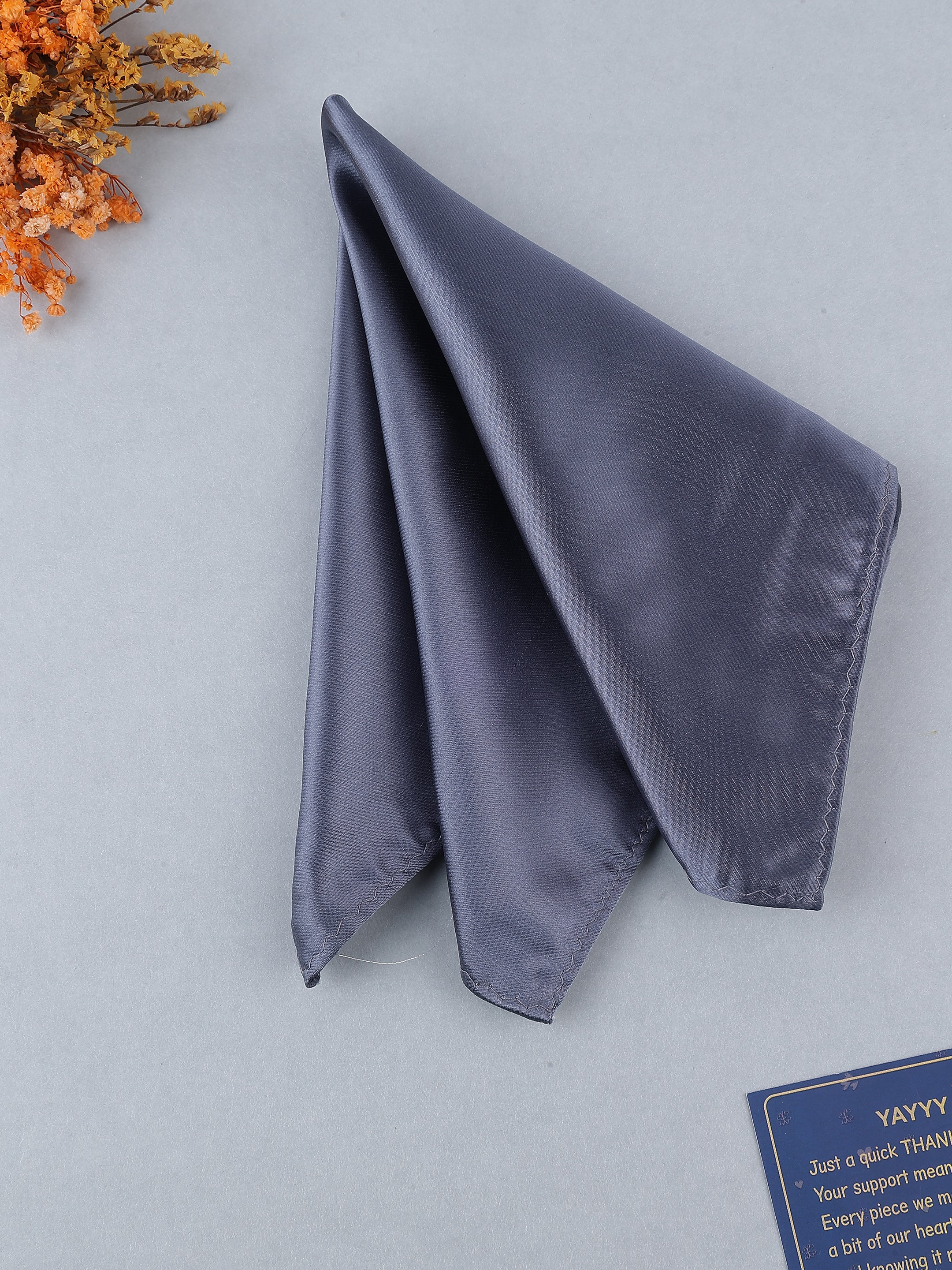 Grey Solid Pocket Square