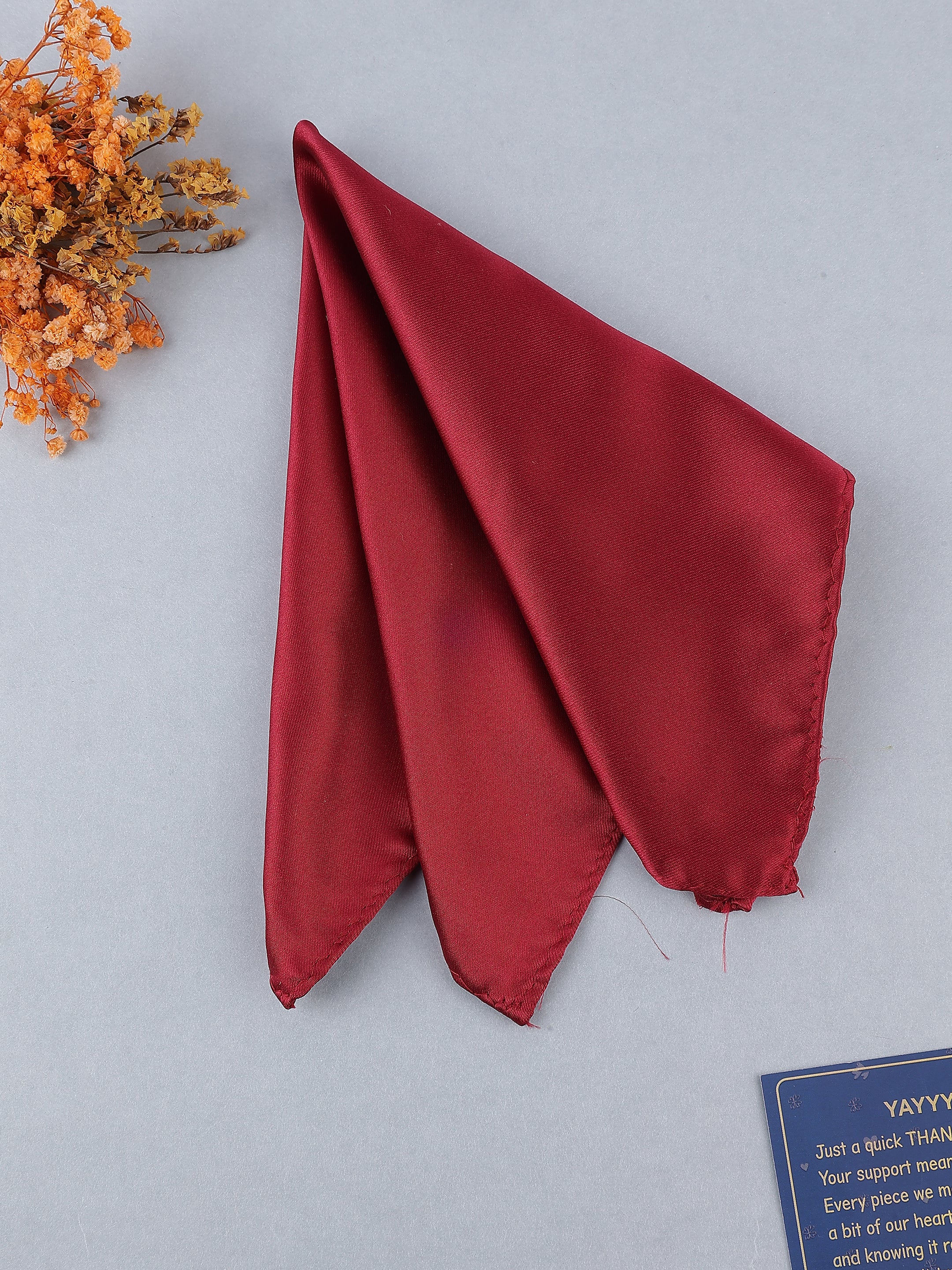 Maroon Solid Pocket Square