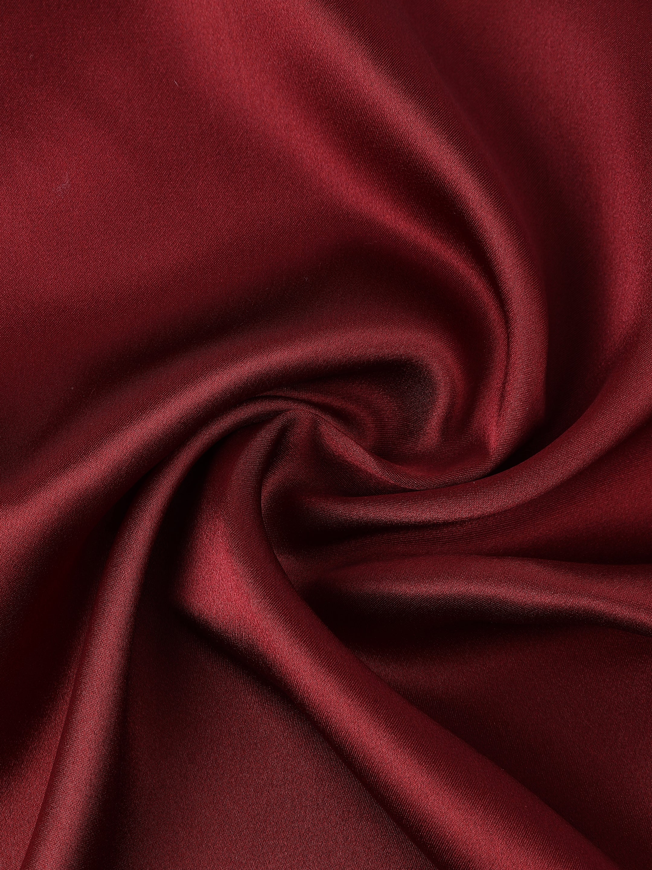 Solid Silk Maroon Pocket Square