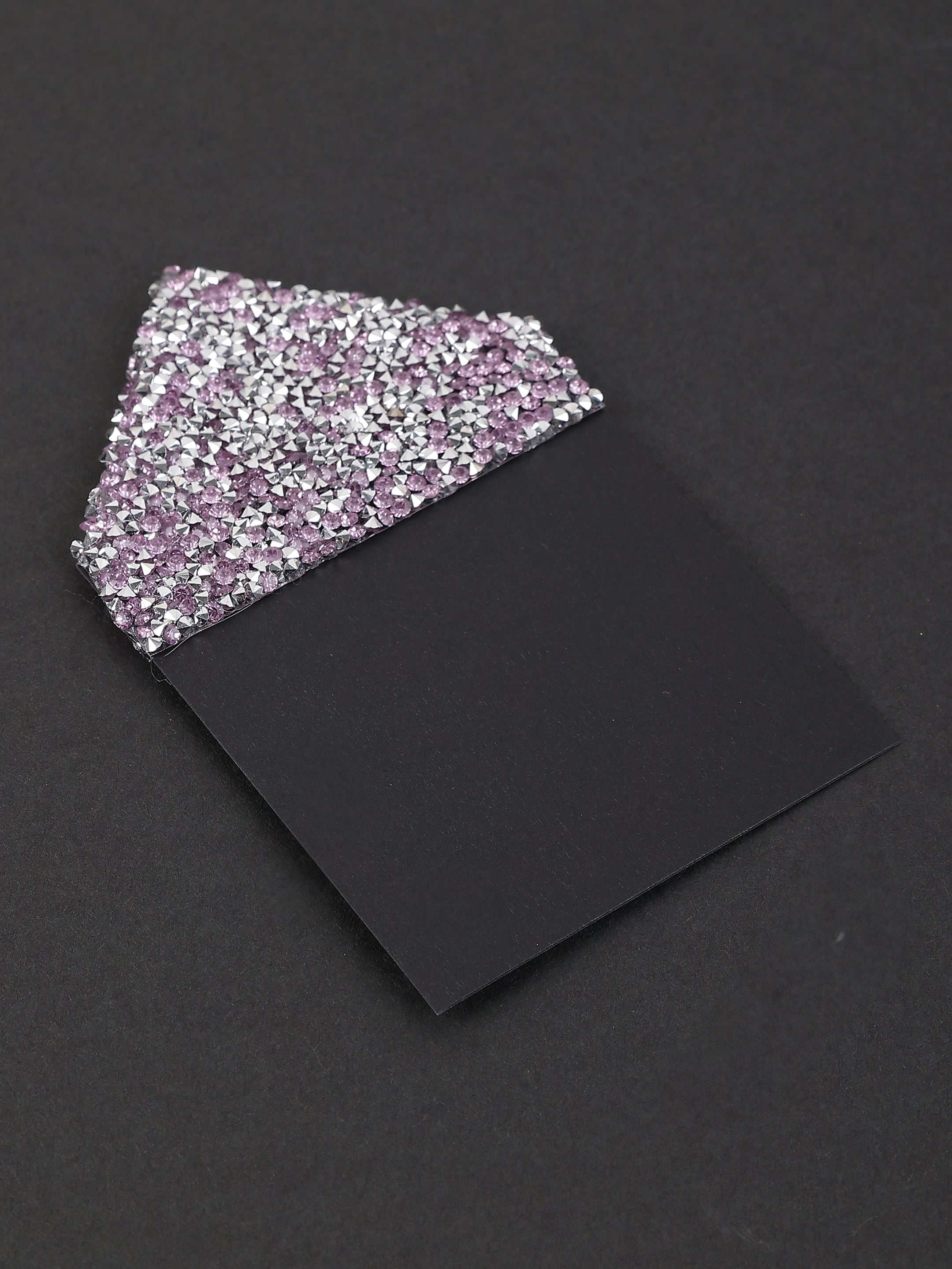Black & Lilac Crystal Envelope Pocket Square