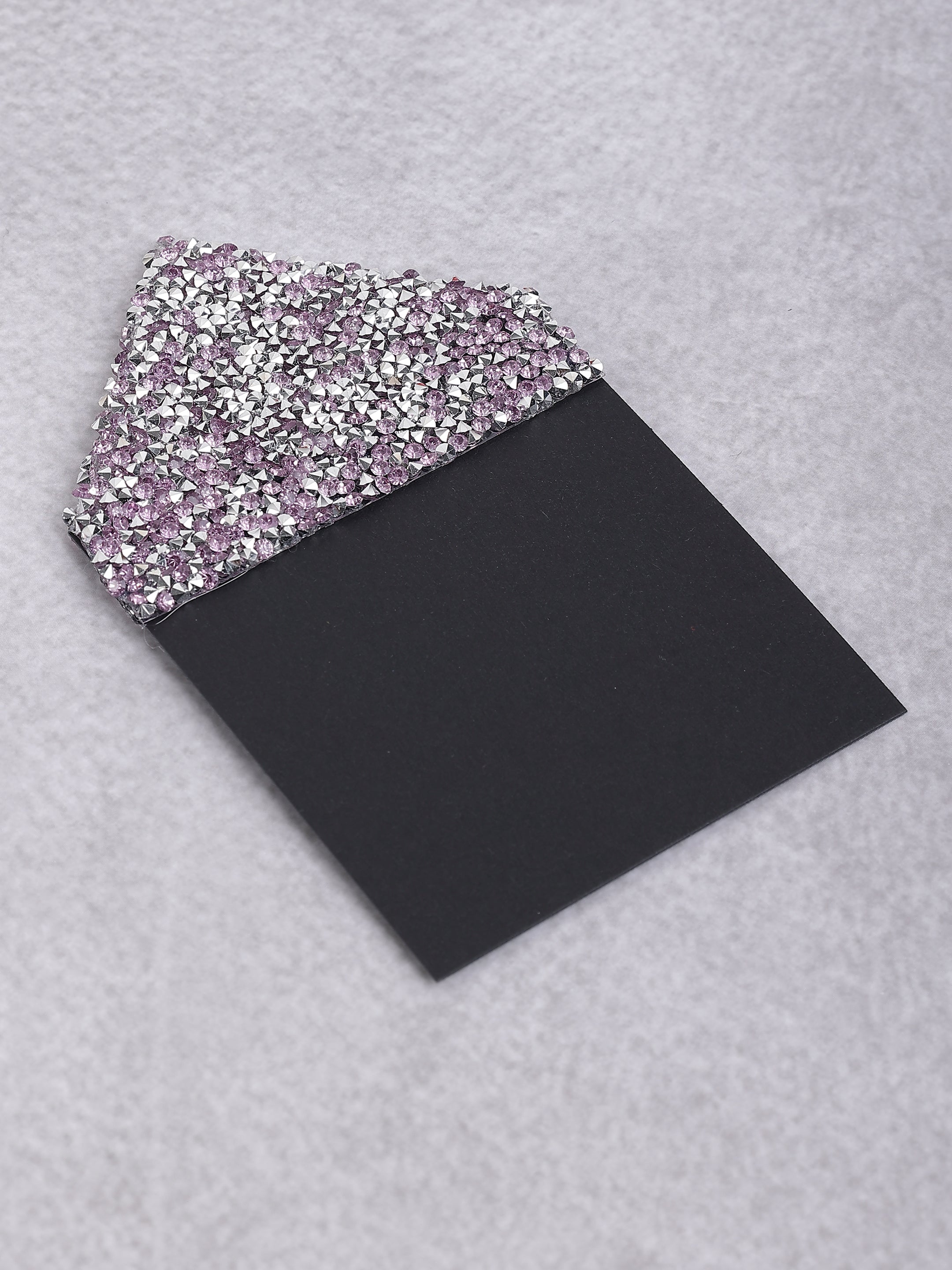 Black & Lilac Crystal Envelope Pocket Square