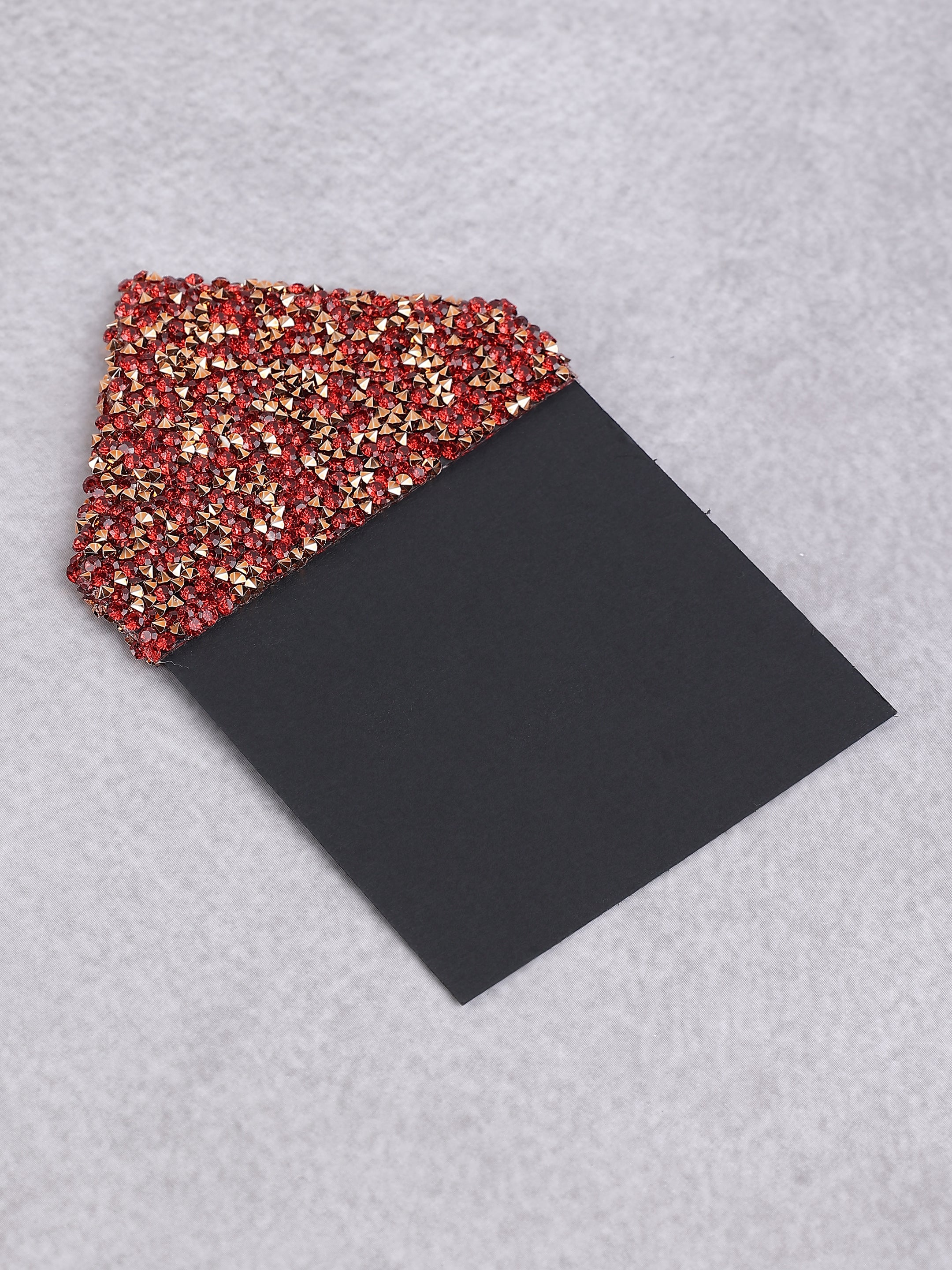 Black & Red Crystal Envelope Pocket Square