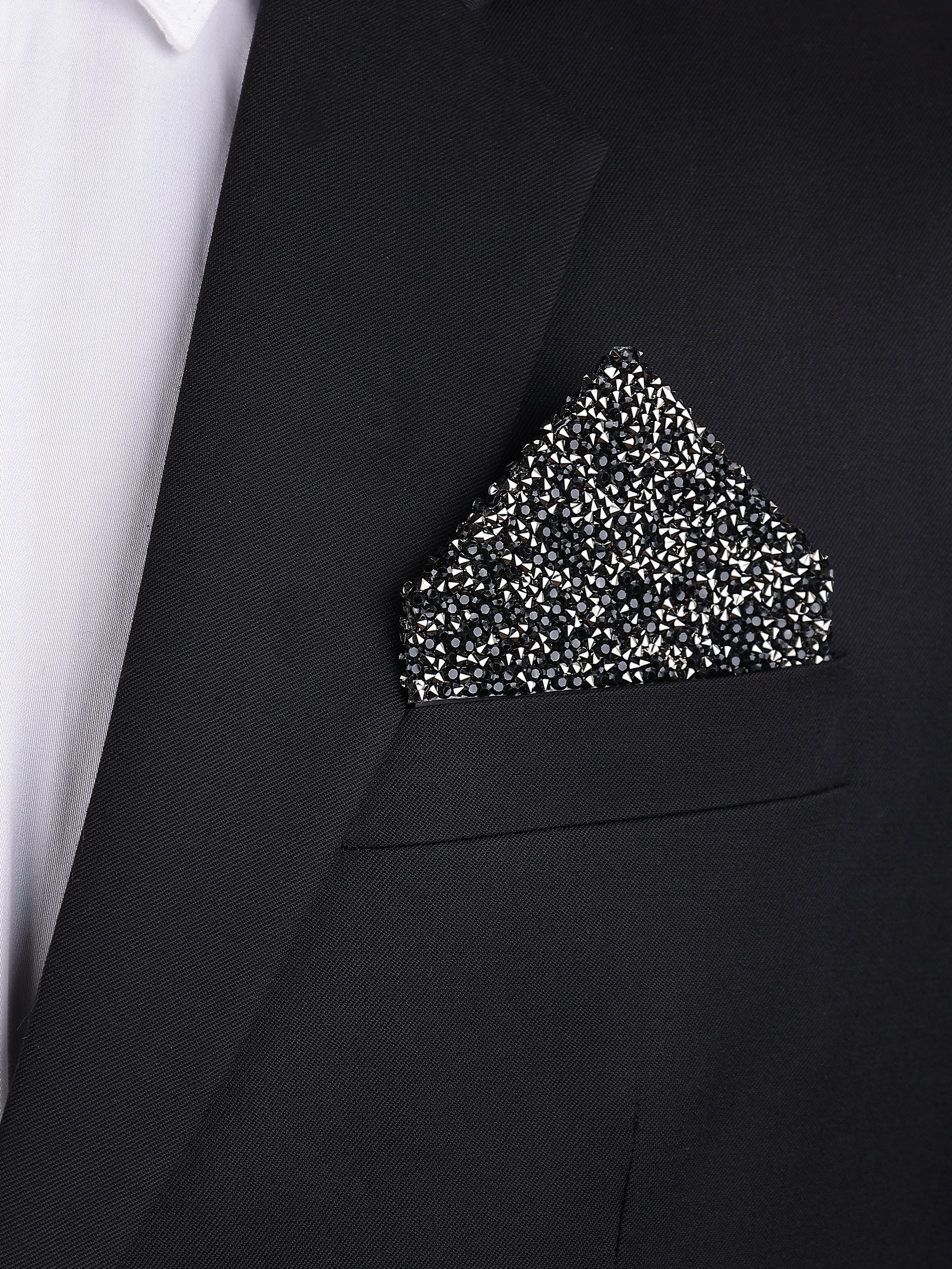 Black & Gunmetal Envelope Pocket Square