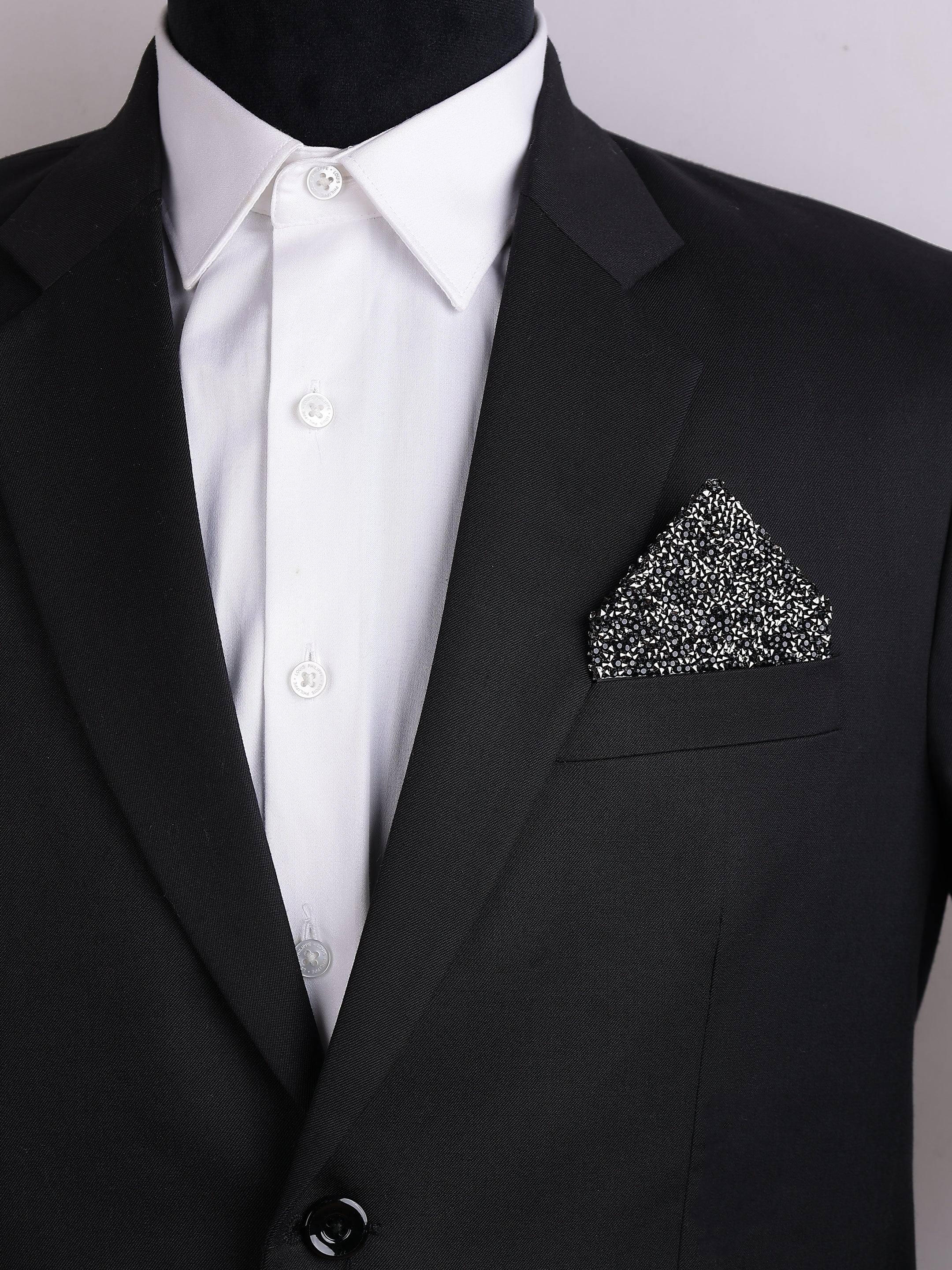 Black & Gunmetal Envelope Pocket Square