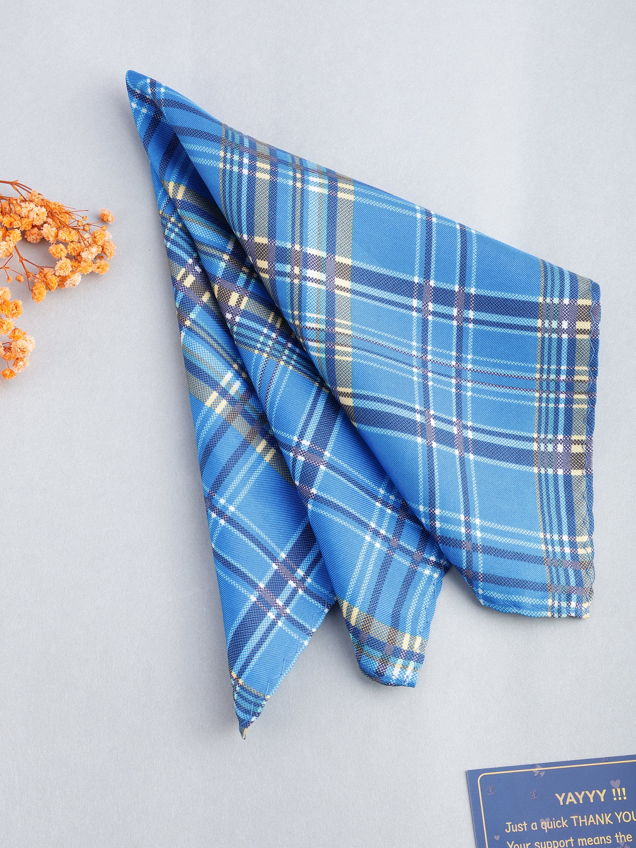 Azure Blue Silk Pocket Square