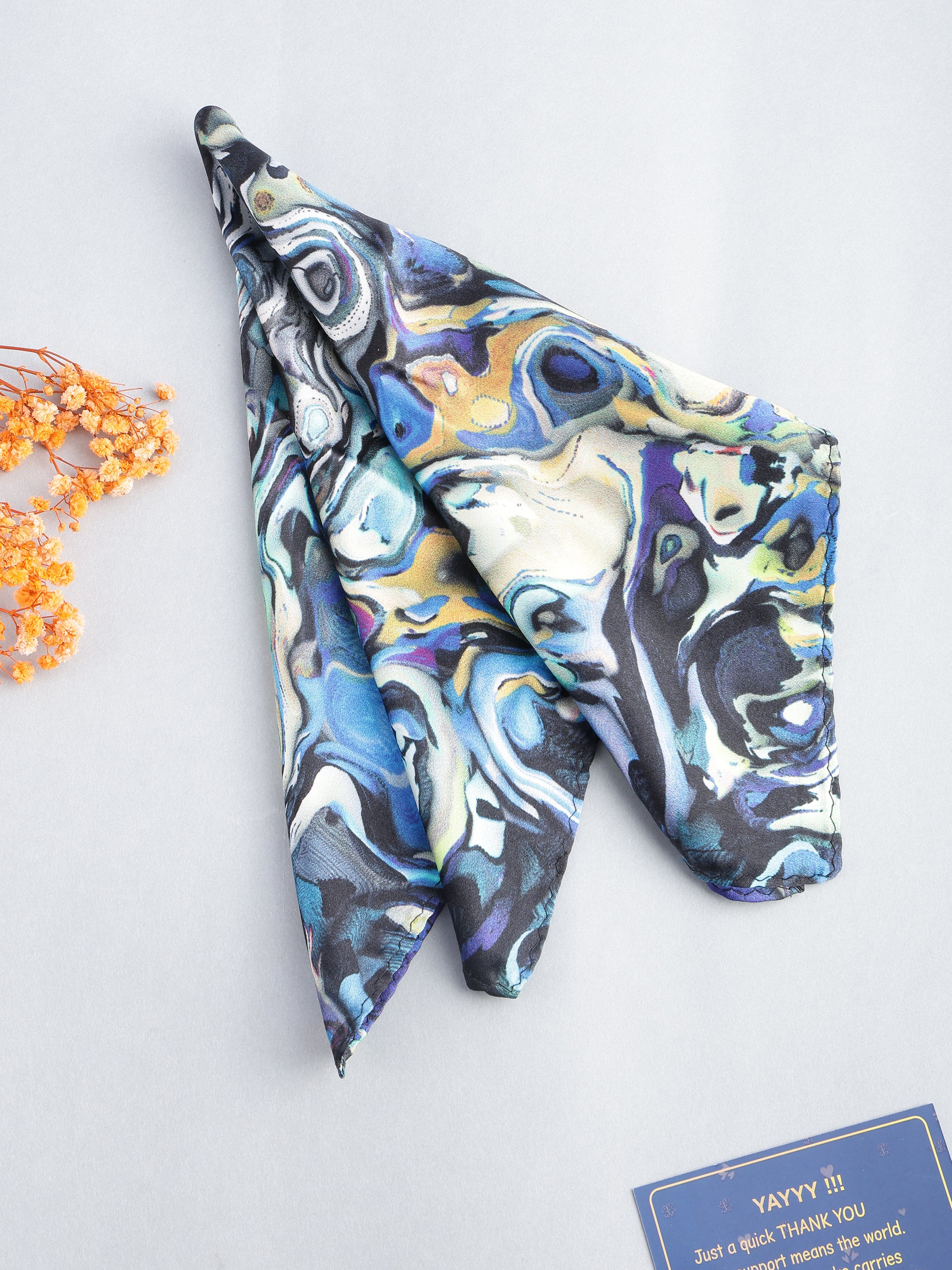 Abstract Marble Silk Pocket Square