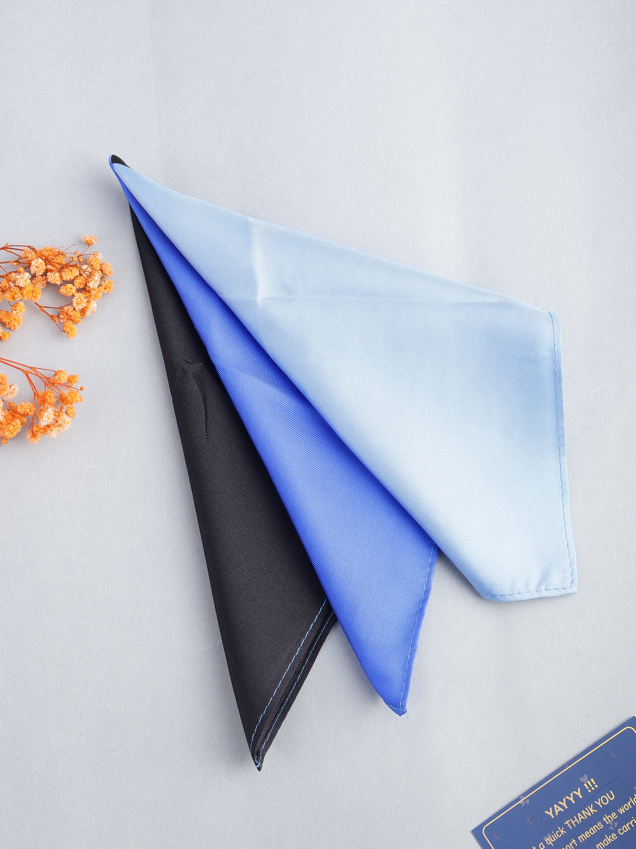 Tri-Tone Geometric Silk Pocket Square