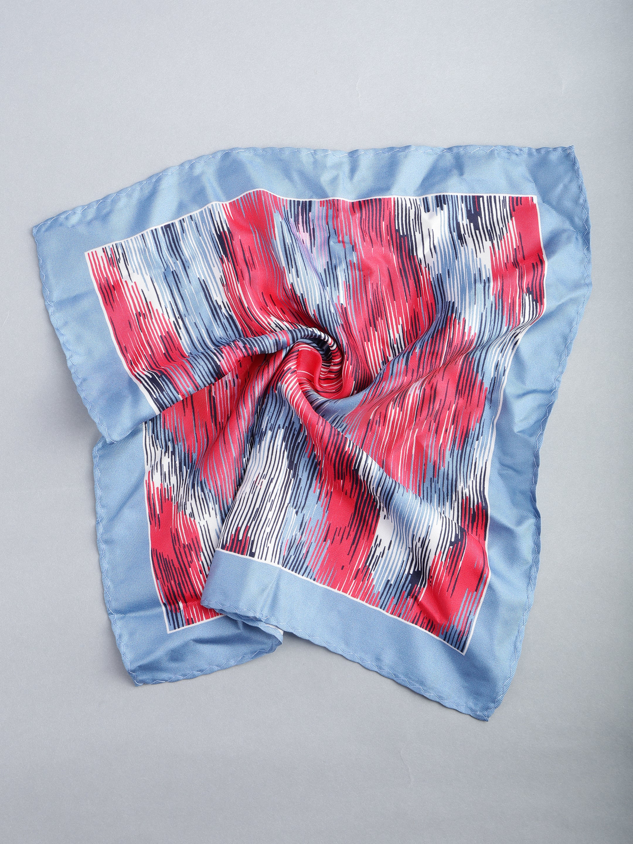 Abstract Glitch Print Silk Pocket Square