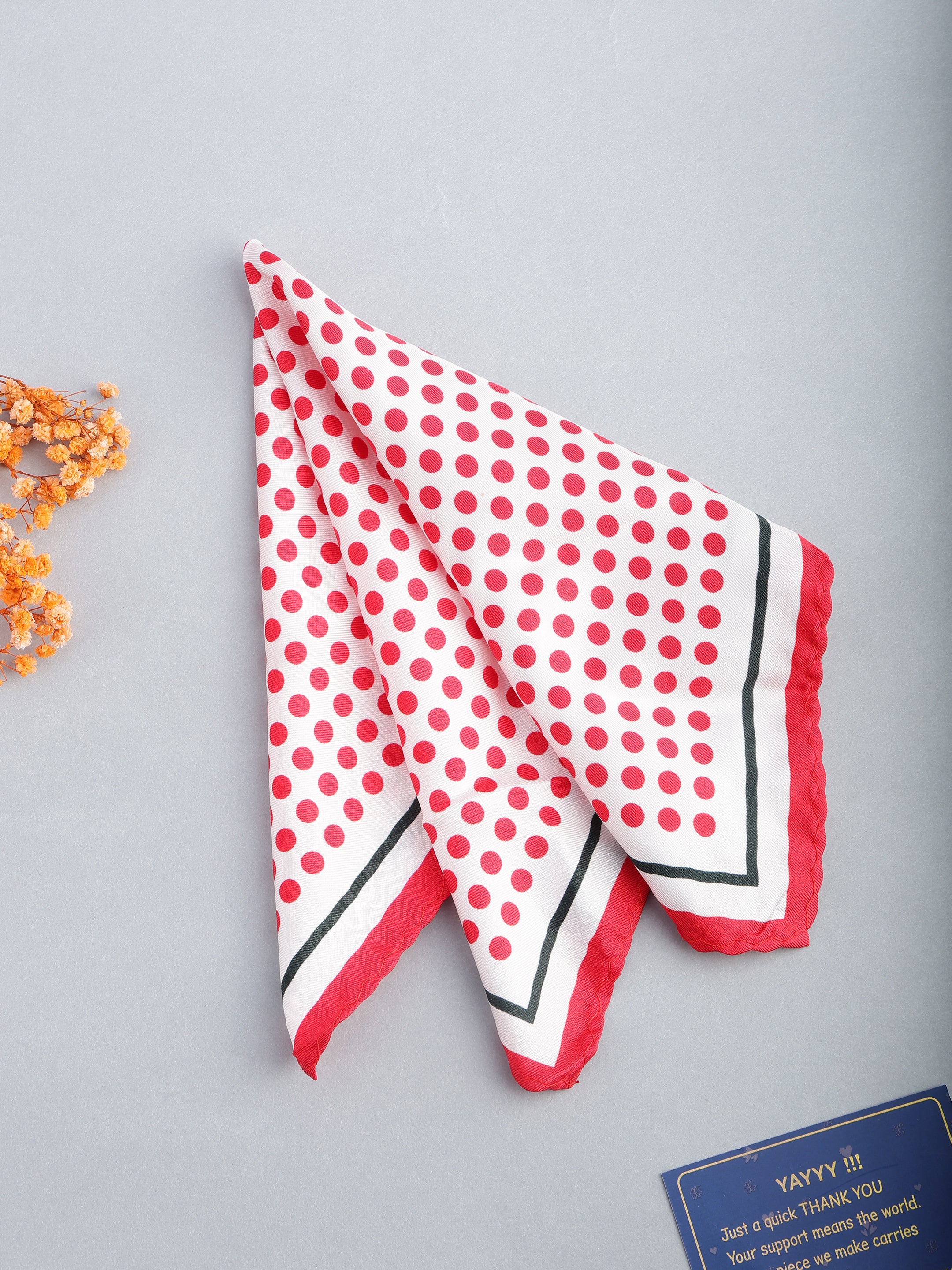 Polka Dot Bordered Silk Pocket Square