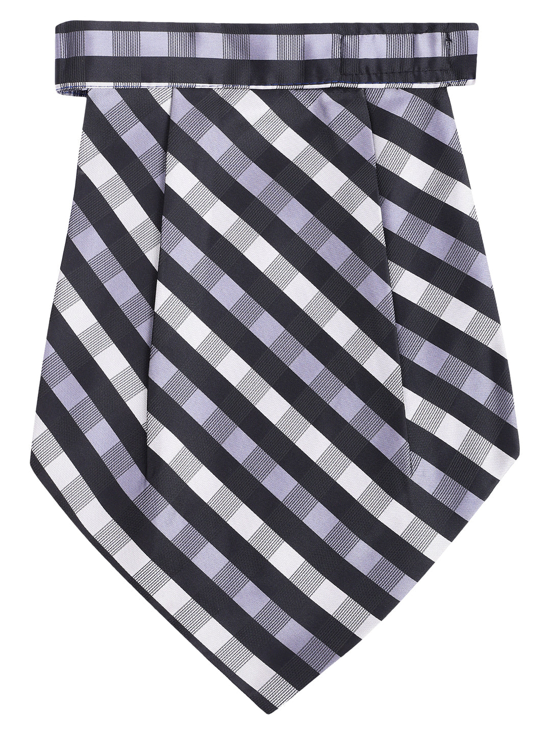 Alvaro Castagnino Men Black & Grey Checked Cravat