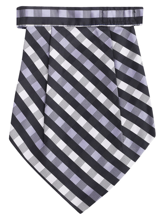 Alvaro Castagnino Men Black & Grey Checked Cravat