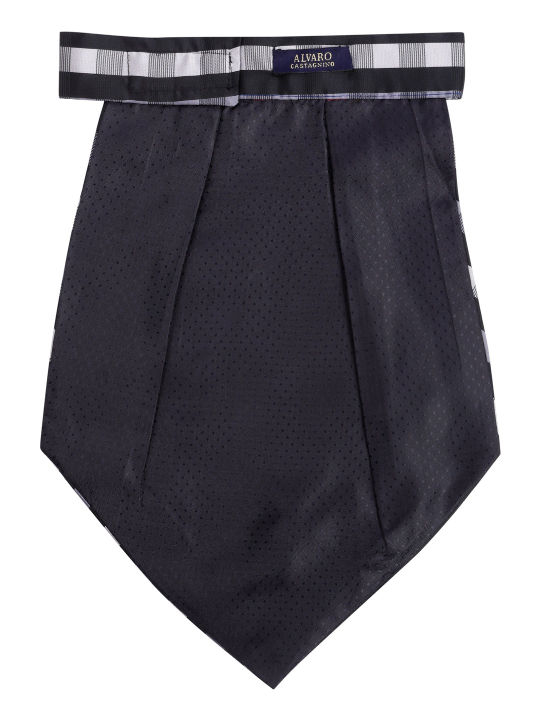 Alvaro Castagnino Men Black & Grey Checked Cravat