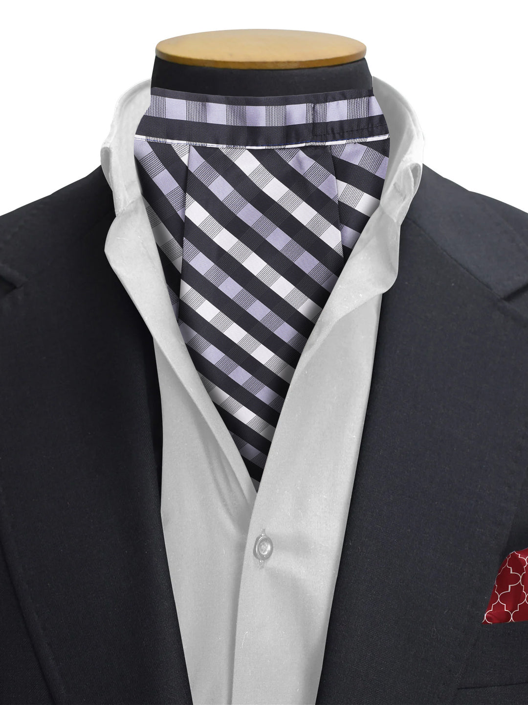 Alvaro Castagnino Men Black & Grey Checked Cravat