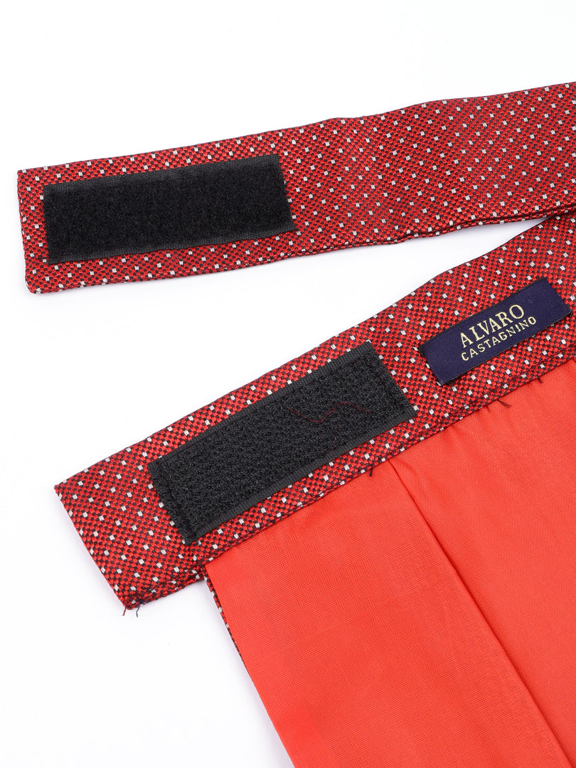 Maroon & White Dotted Pattern Cravat