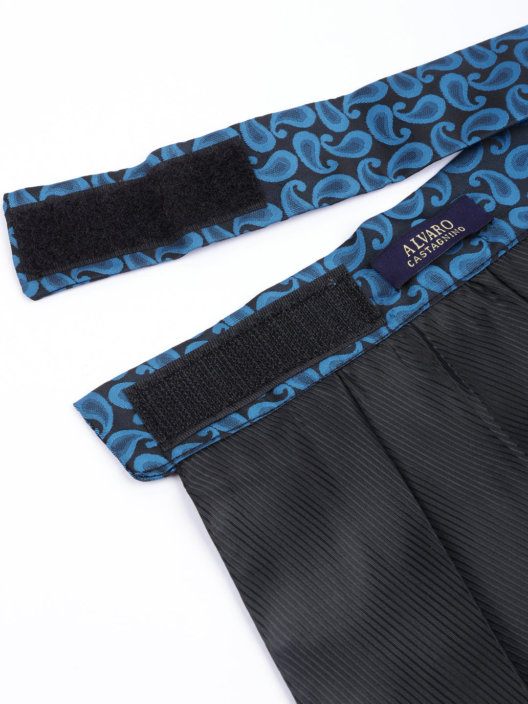 Alvaro Castagnino Men Black & Blue Printed Cravat