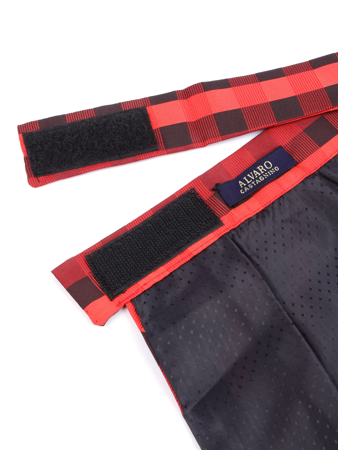 Alvaro Castagnino Men Black & Maroon Checked Cravat