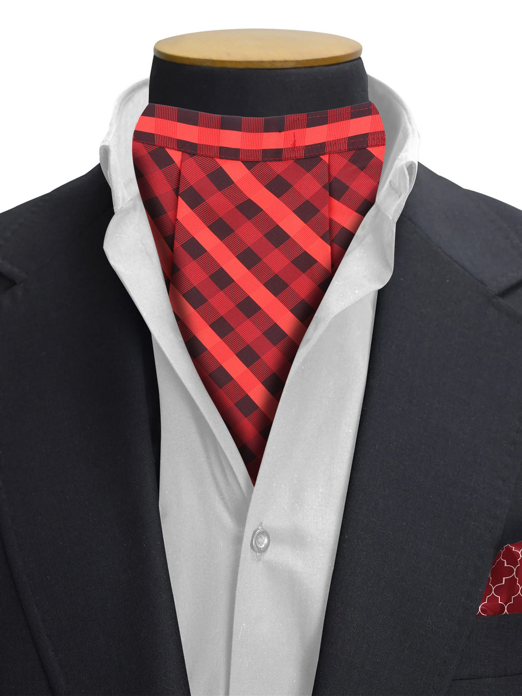 Alvaro Castagnino Men Black & Maroon Checked Cravat