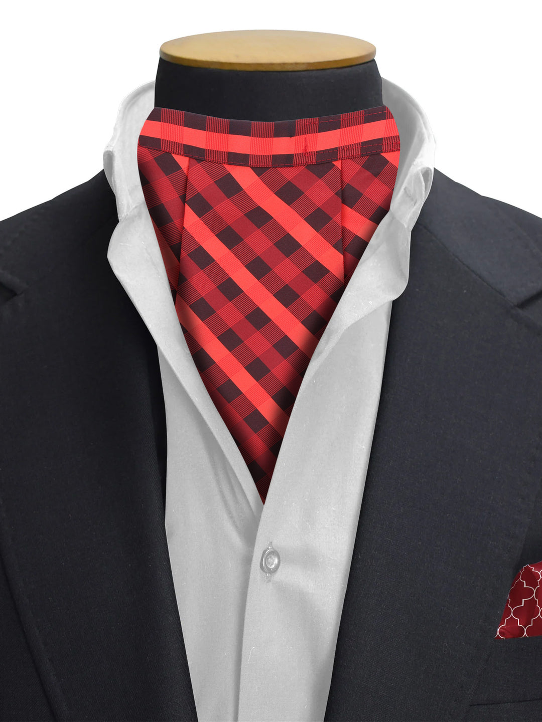 Alvaro Castagnino Men Black & Maroon Checked Cravat