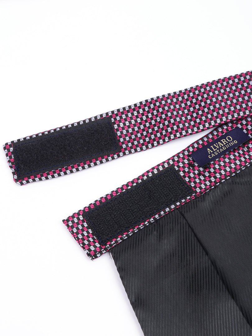 Purple Check Patterned Cravat