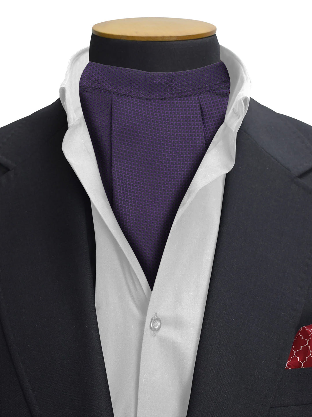 Purple Grid Textured Cravat