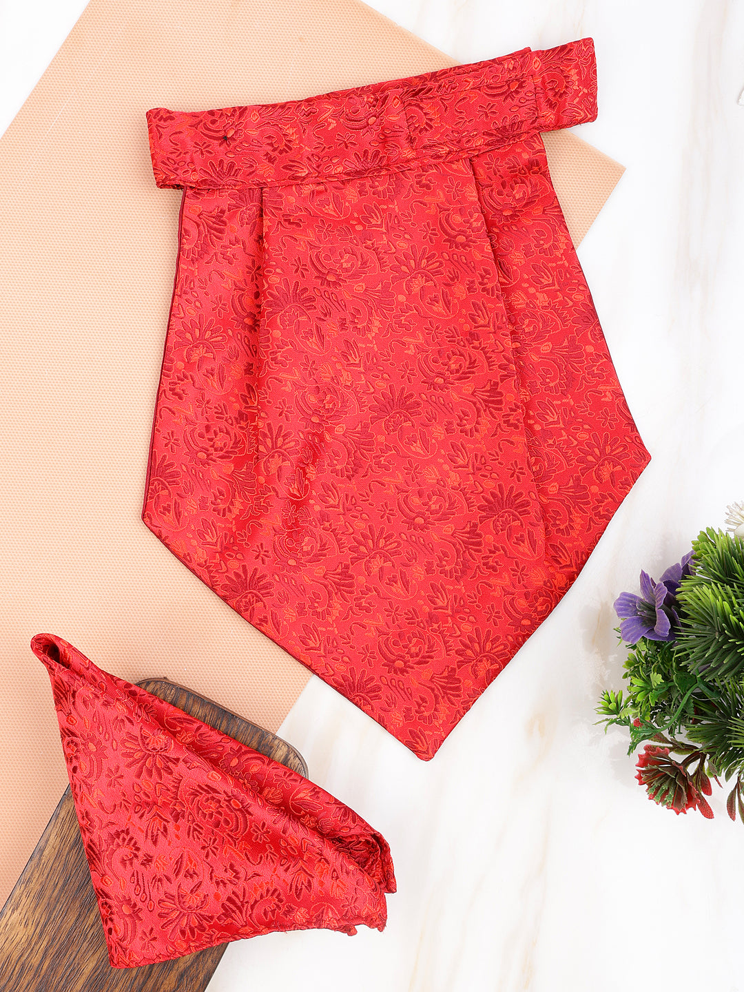 Alvaro Castagnino Men Red Printed Cravat Hanky