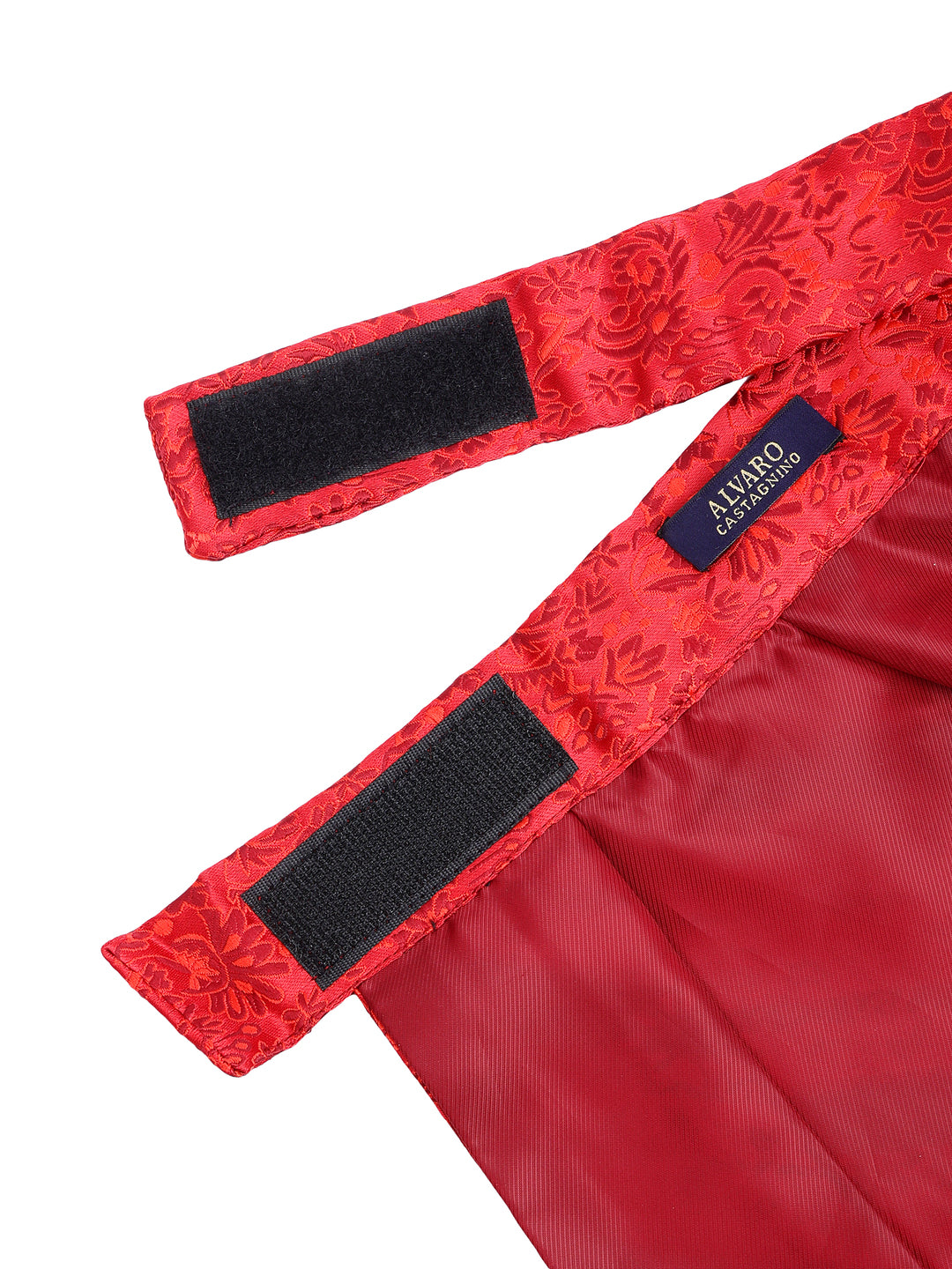 Red Floral Cravat & Pocket Square Set