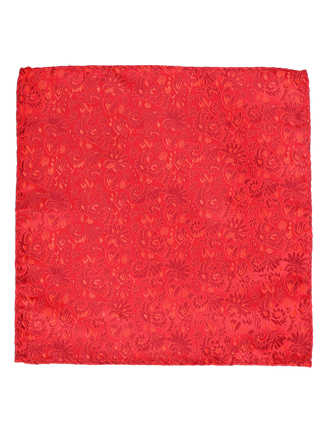 Red Floral Cravat & Pocket Square Set