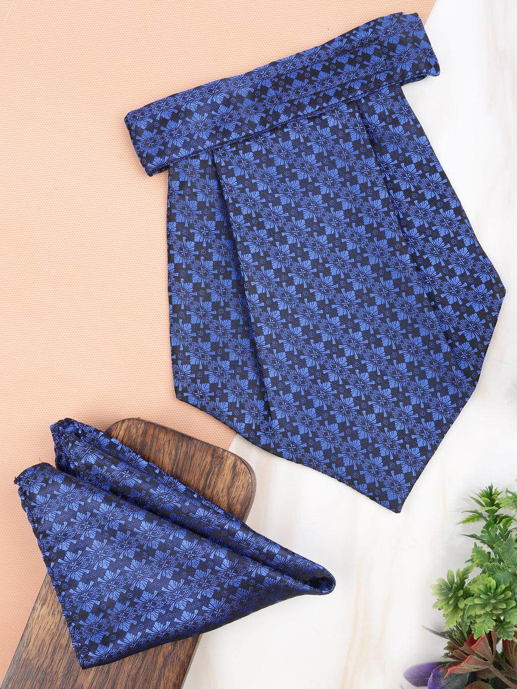 Alvaro Castagnino Men Blue Printed Cravat Hanky