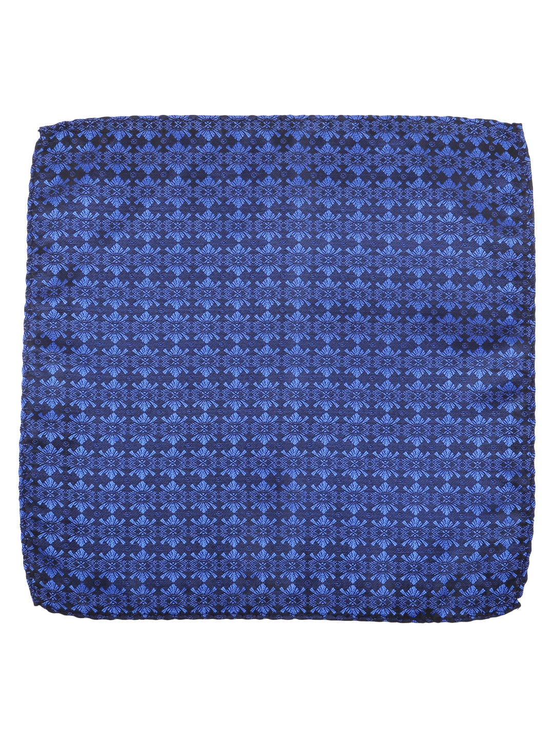 Blue Floral Pattern Cravat & Pocket Square Set