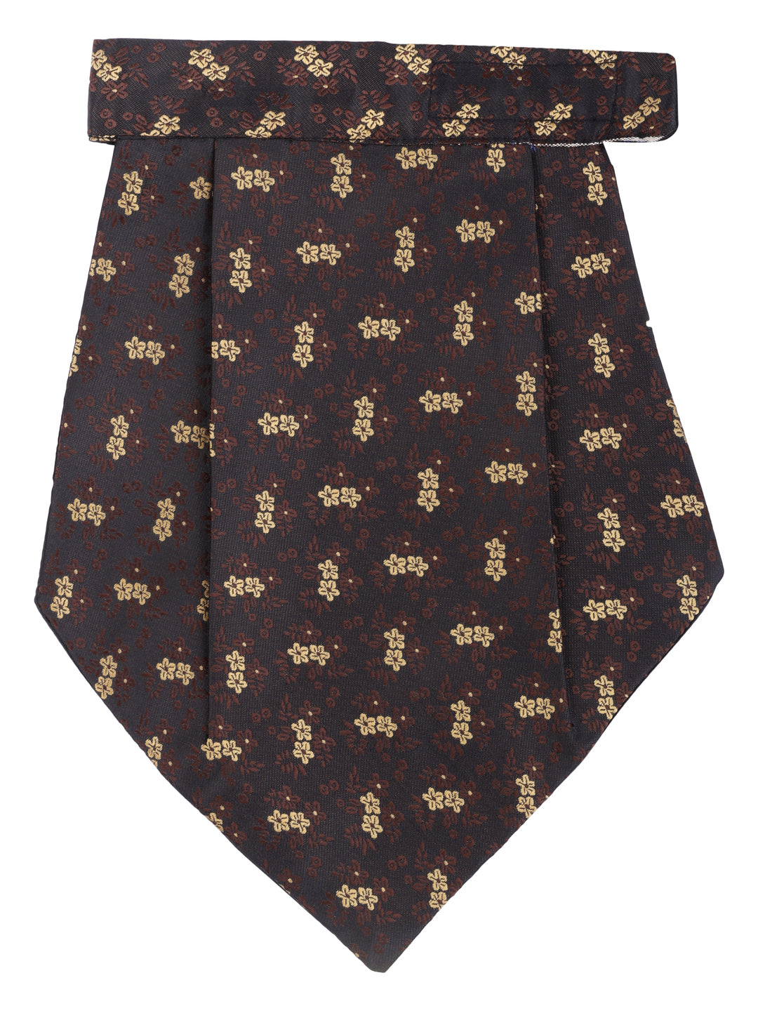 Brown Floral Pattern Cravat & Pocket Square Set