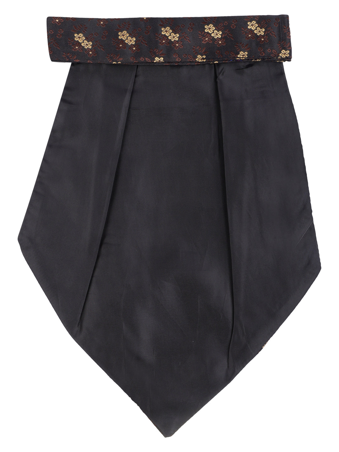 Brown Floral Pattern Cravat & Pocket Square Set