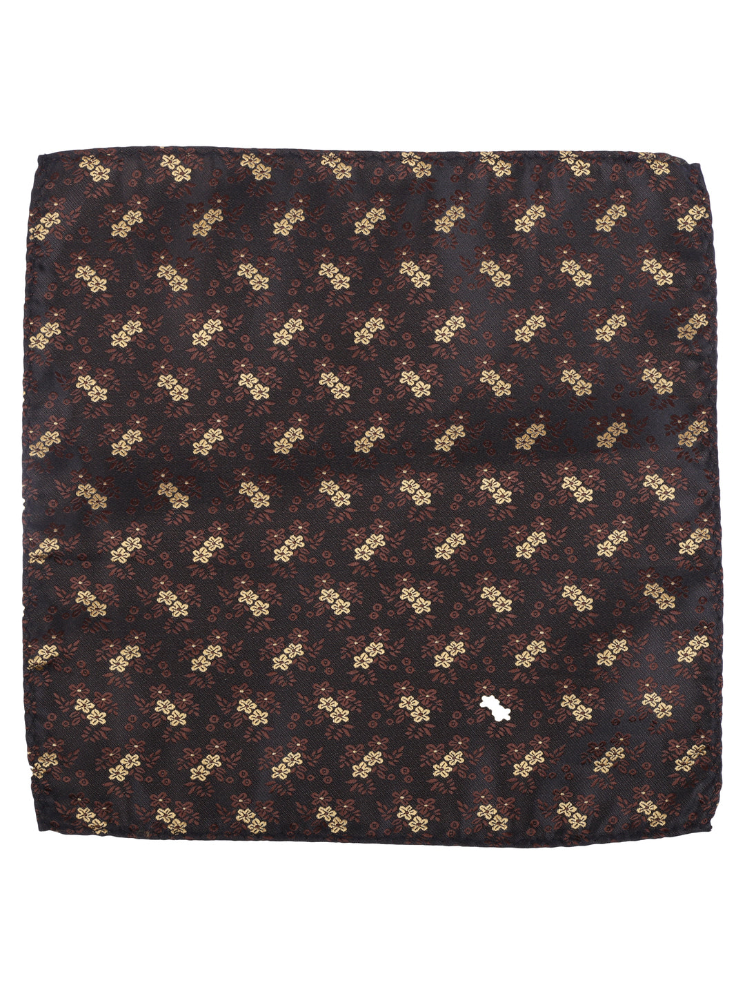 Brown Floral Pattern Cravat & Pocket Square Set