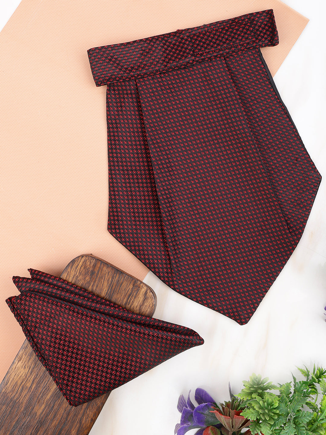 Alvaro Castagnino Men Maroon Printed Cravat Hanky