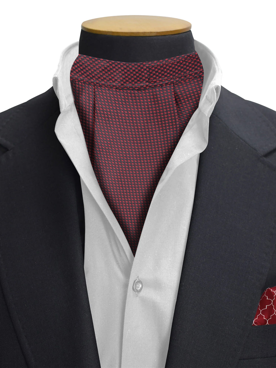 Maroon Pinpoint Cravat & Pocket Square Set