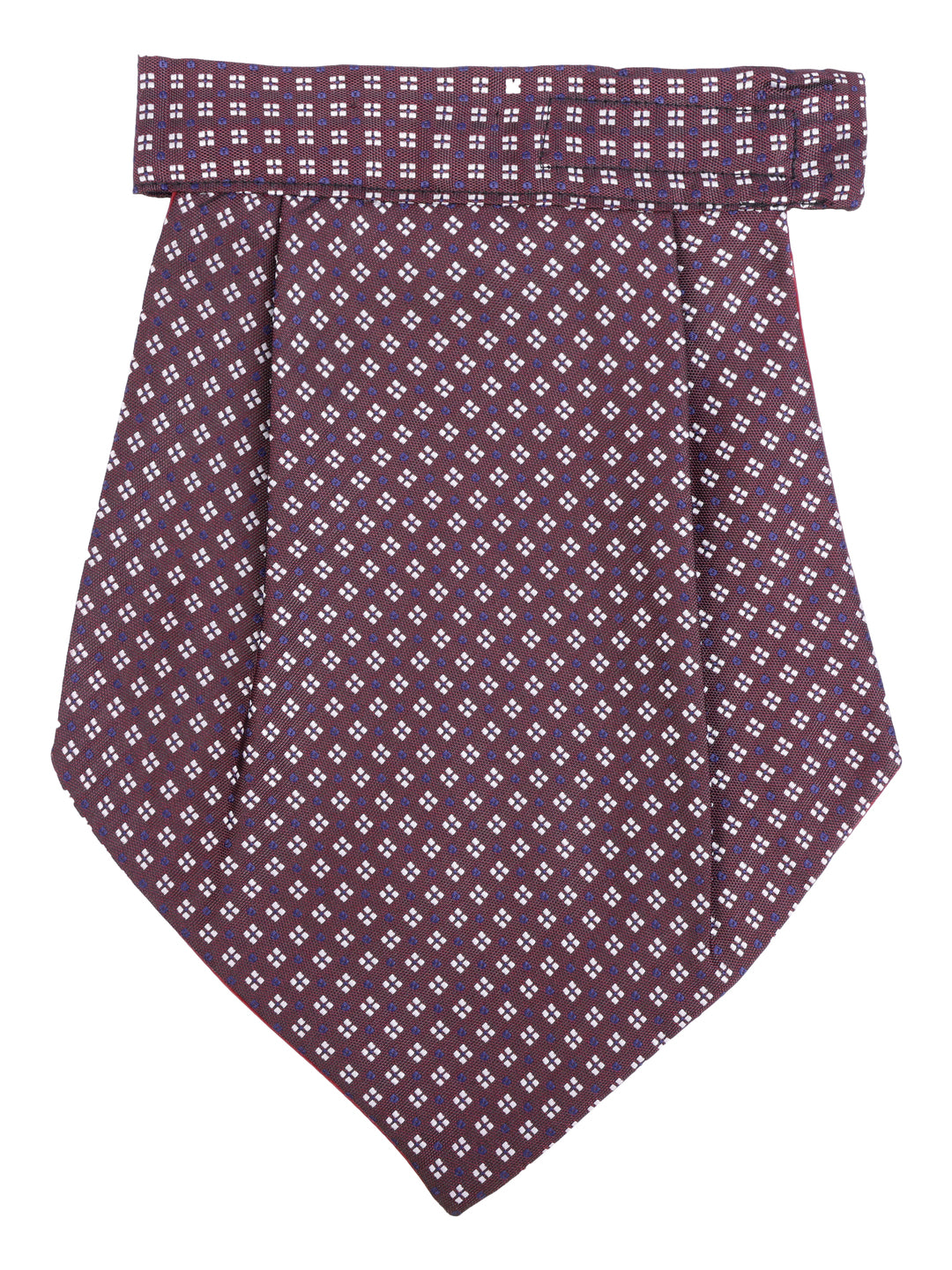 Maroon Geometric Cravat & Pocket Square Set